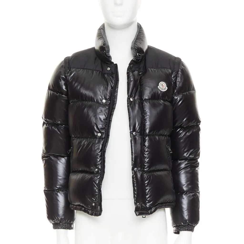 Moncler Black Polyamide Coat Black Polyamide Good - Inside View