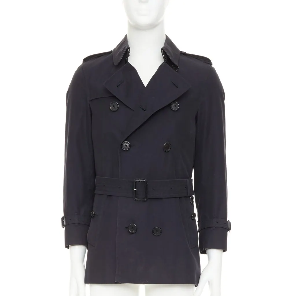 Burberry Black Cotton Coat Black Cotton Fair - Front View