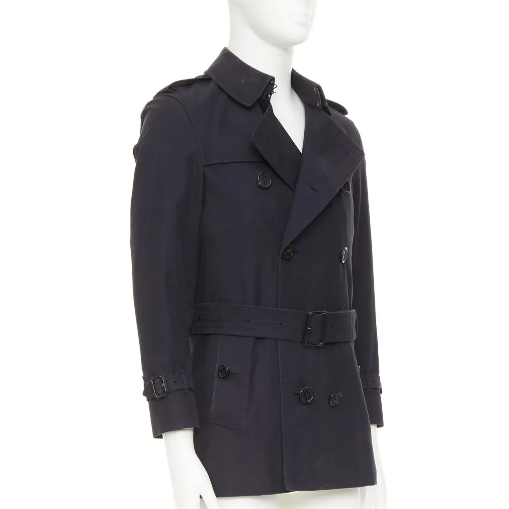 Burberry Black Cotton Coat Black Cotton Fair - Inside View