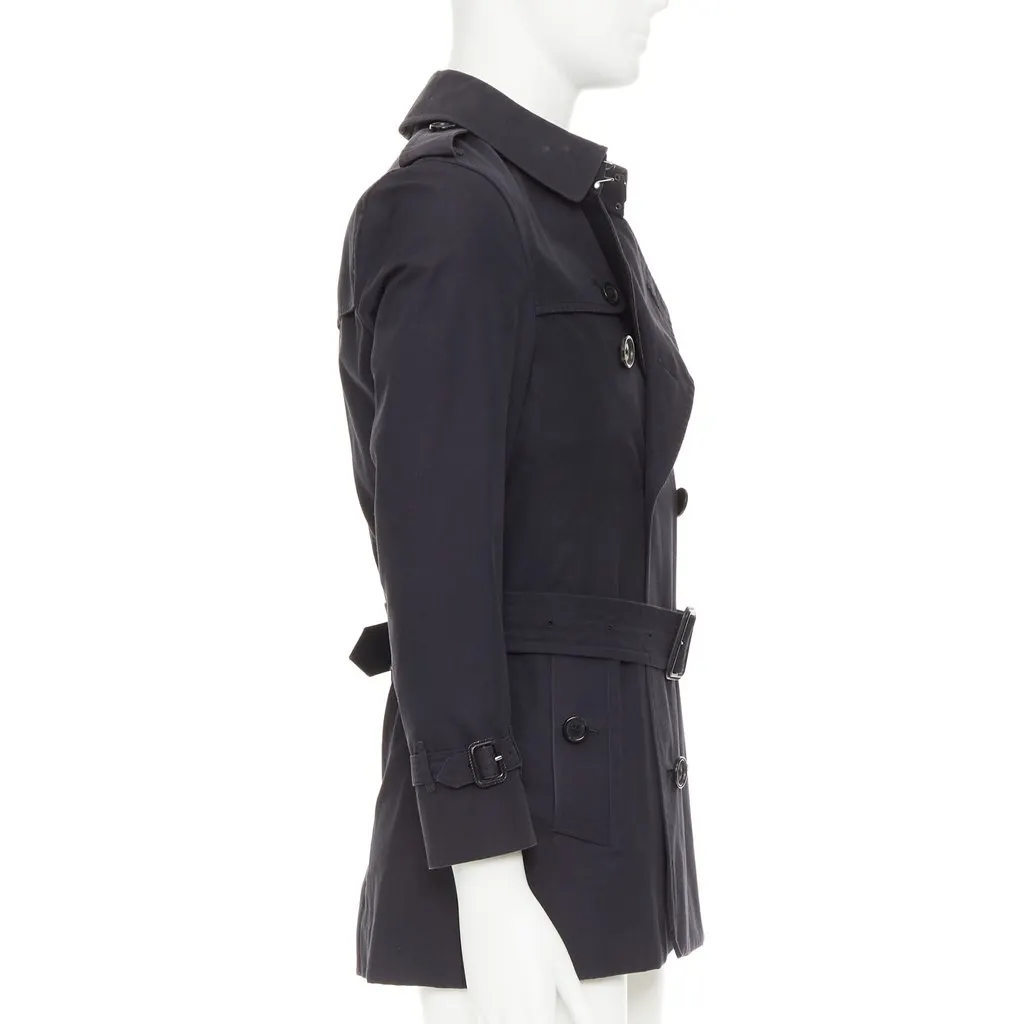 Burberry Black Cotton Coat Black Cotton Fair - Model View