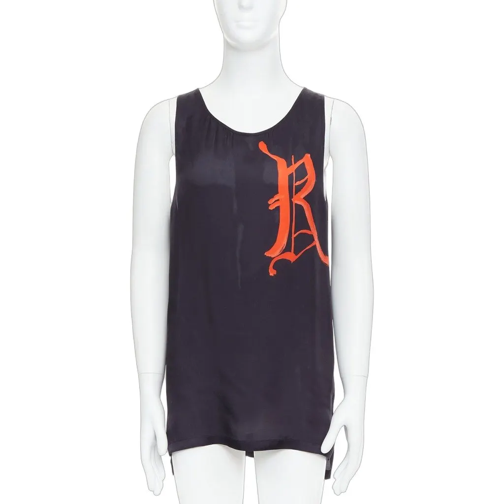 Dries Van Noten Gothic Tank Top Black Viscose Very good - Front View