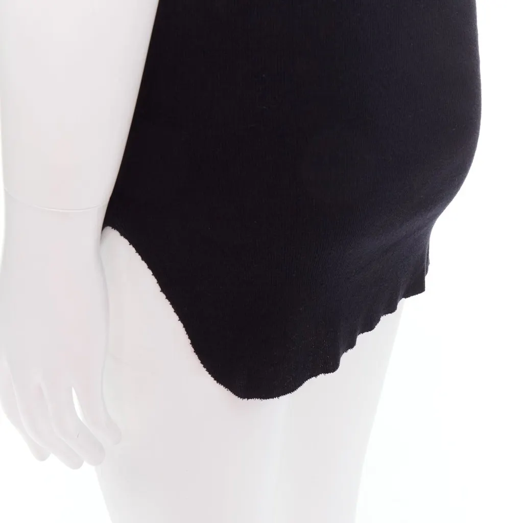 Ann Demeulemeester Ribbed Tank Top Black Cotton Good - Back View