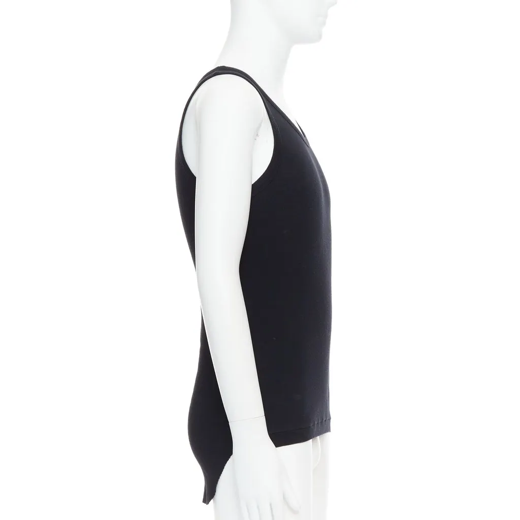 Ann Demeulemeester Ribbed Tank Top Black Cotton Good - Model View