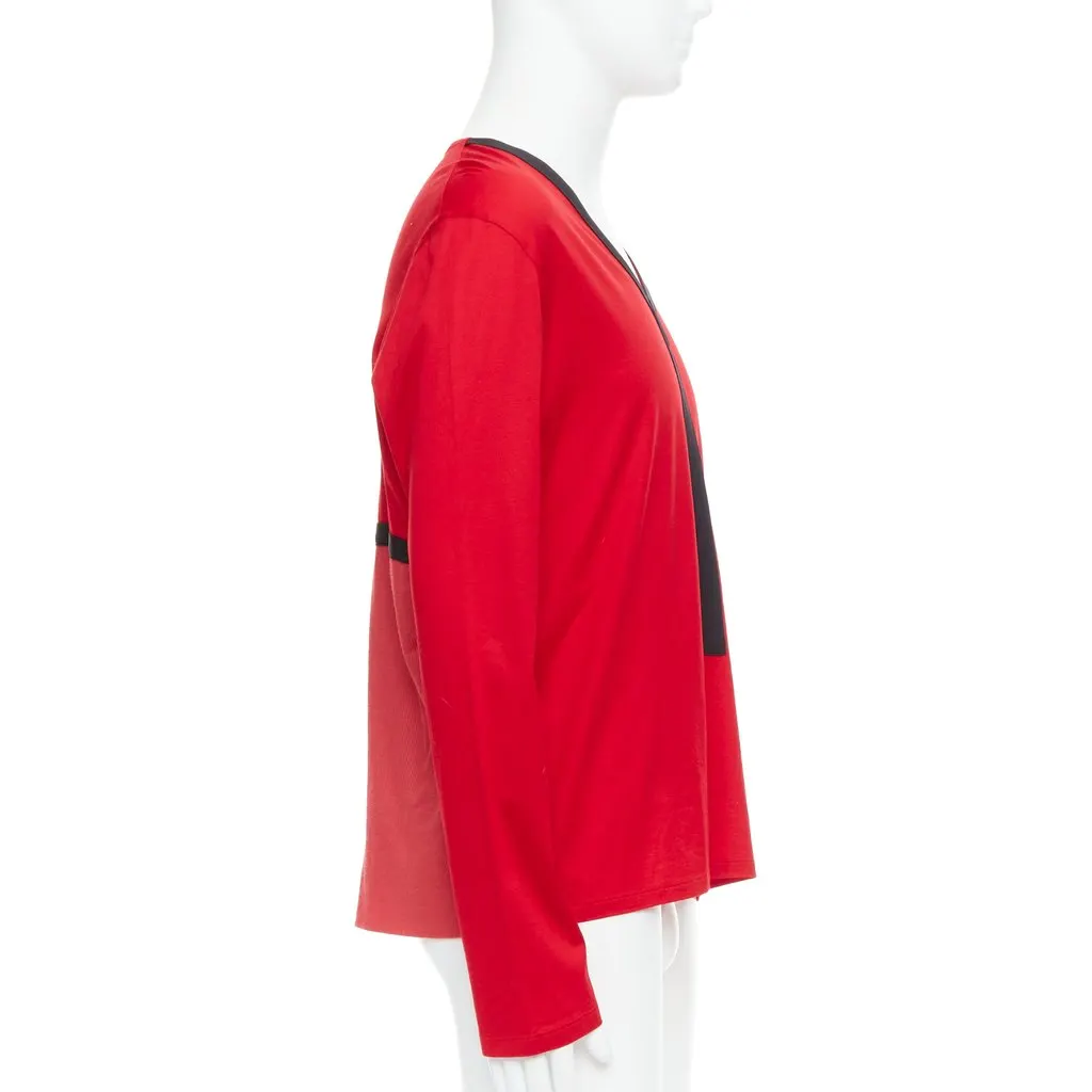 Balenciaga Trim V-Neck Shirt Black Cotton Never worn - Model View
