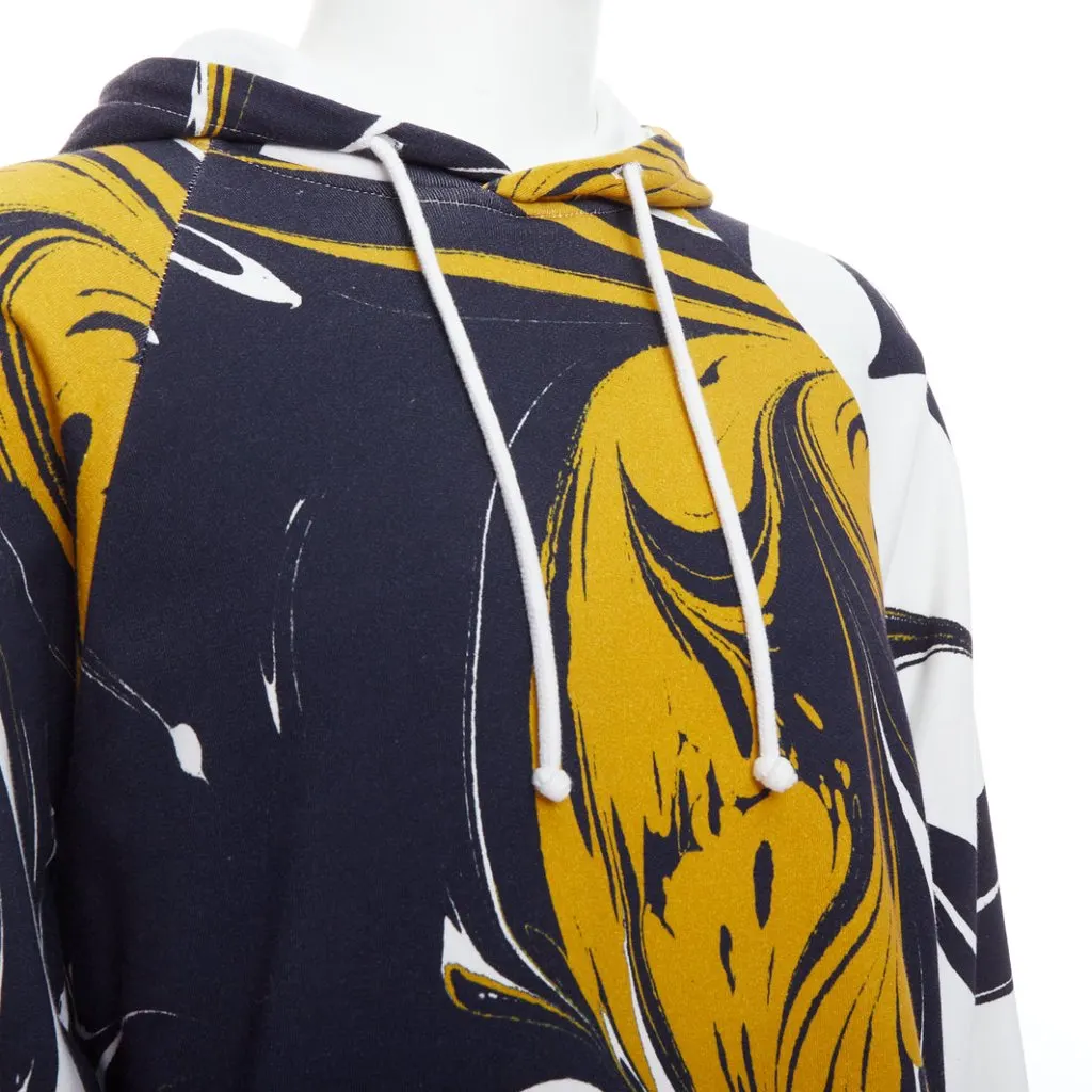 Dries Van Noten Marble Swirl Hoodie Yellow Cotton Very good - Back View