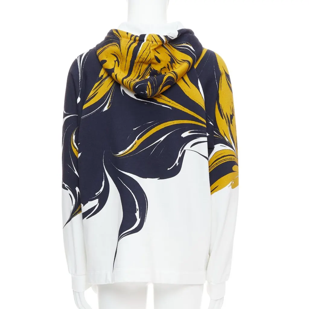 Dries Van Noten Marble Swirl Hoodie Yellow Cotton Very good - Box View