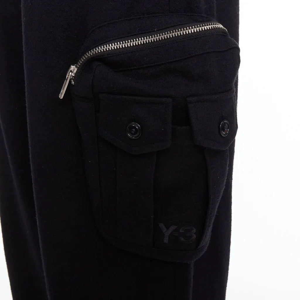 Y-3 Asymmetric Joggers Black Wool Never worn - Back View