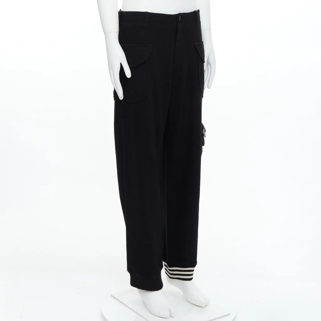 Y-3 Asymmetric Joggers Black Wool Never worn - Inside View