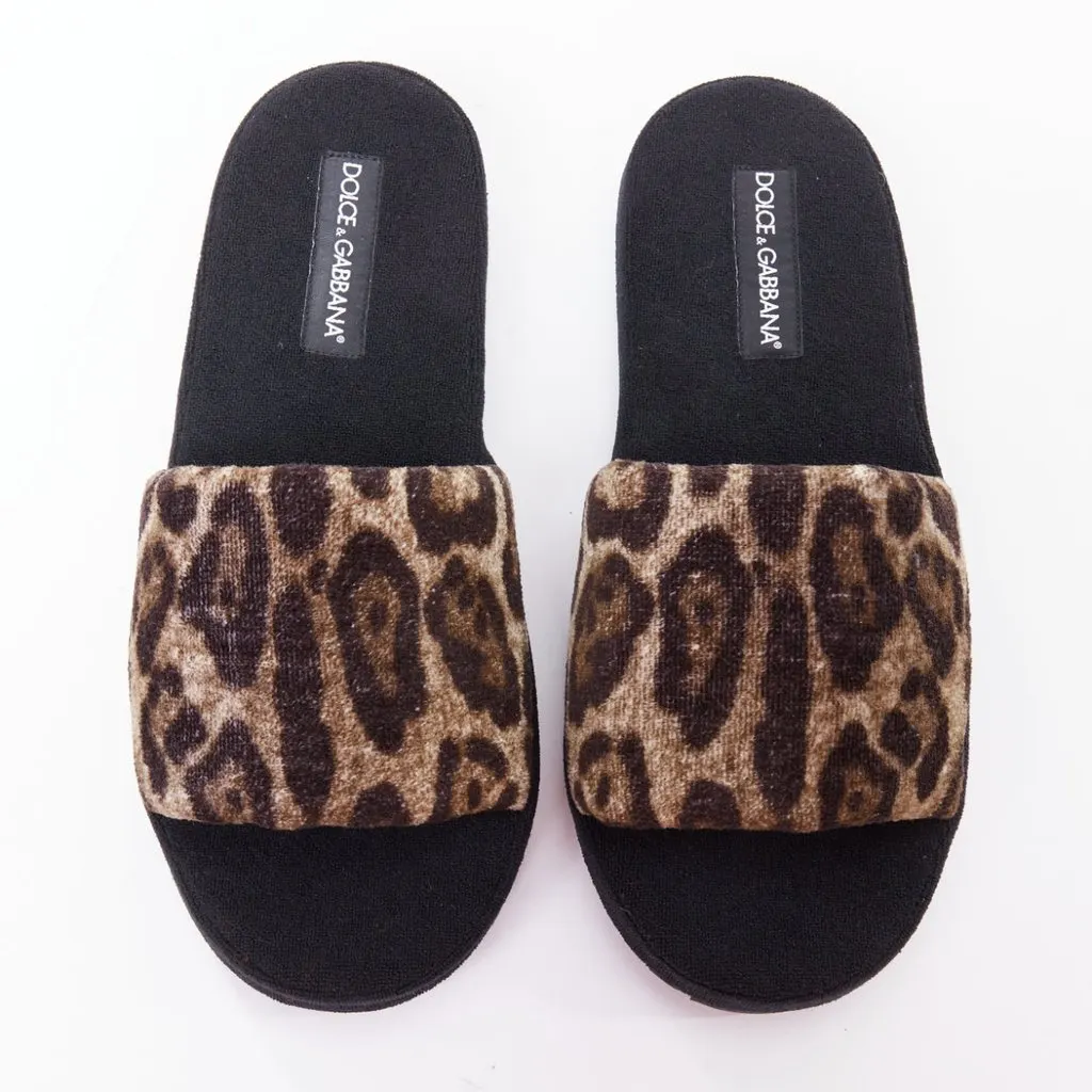 Dolce & Gabbana Leopard Foam Slides Brown Very good - Inside View