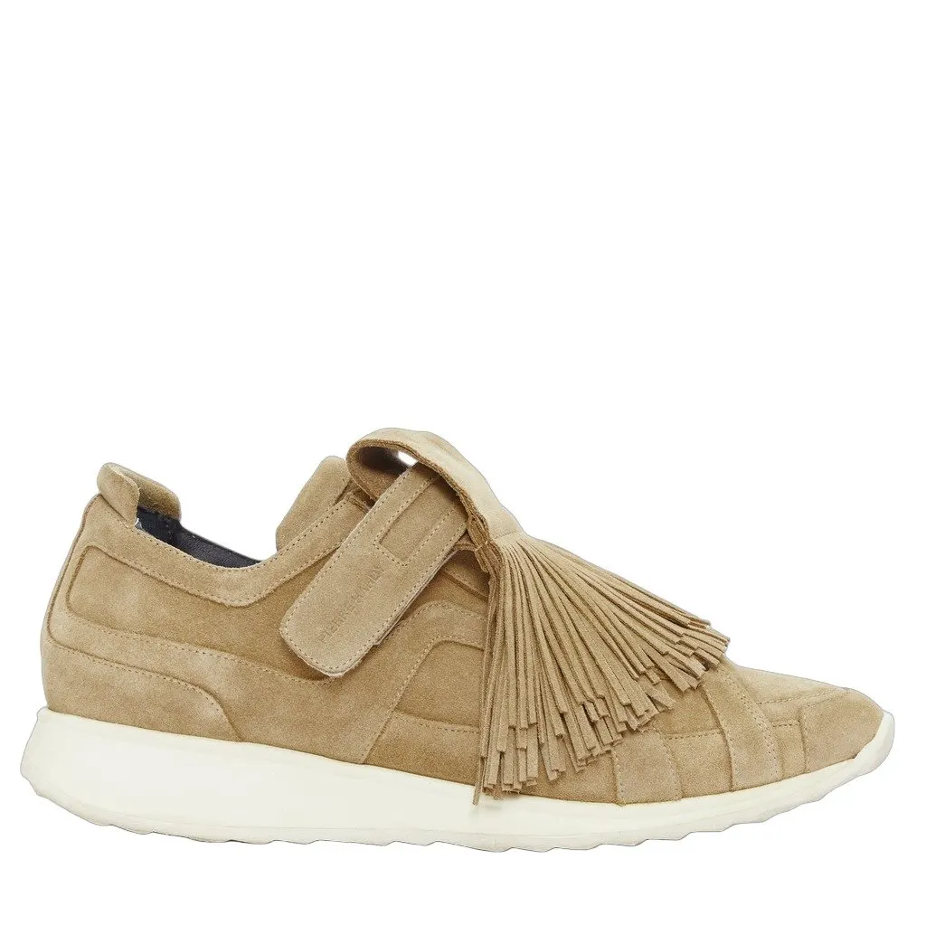 Pierre Hardy Fringe Loafer Sneakers Beige Suede Good - Front View