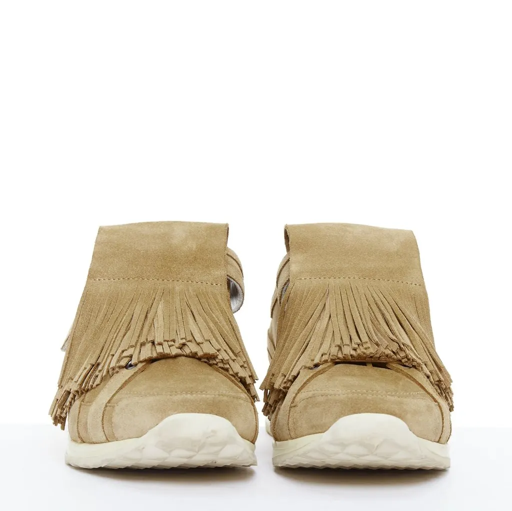 Pierre Hardy Fringe Loafer Sneakers Beige Suede Good - Inside View