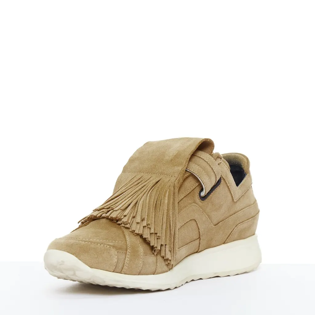 Pierre Hardy Fringe Loafer Sneakers Beige Suede Good - Model View