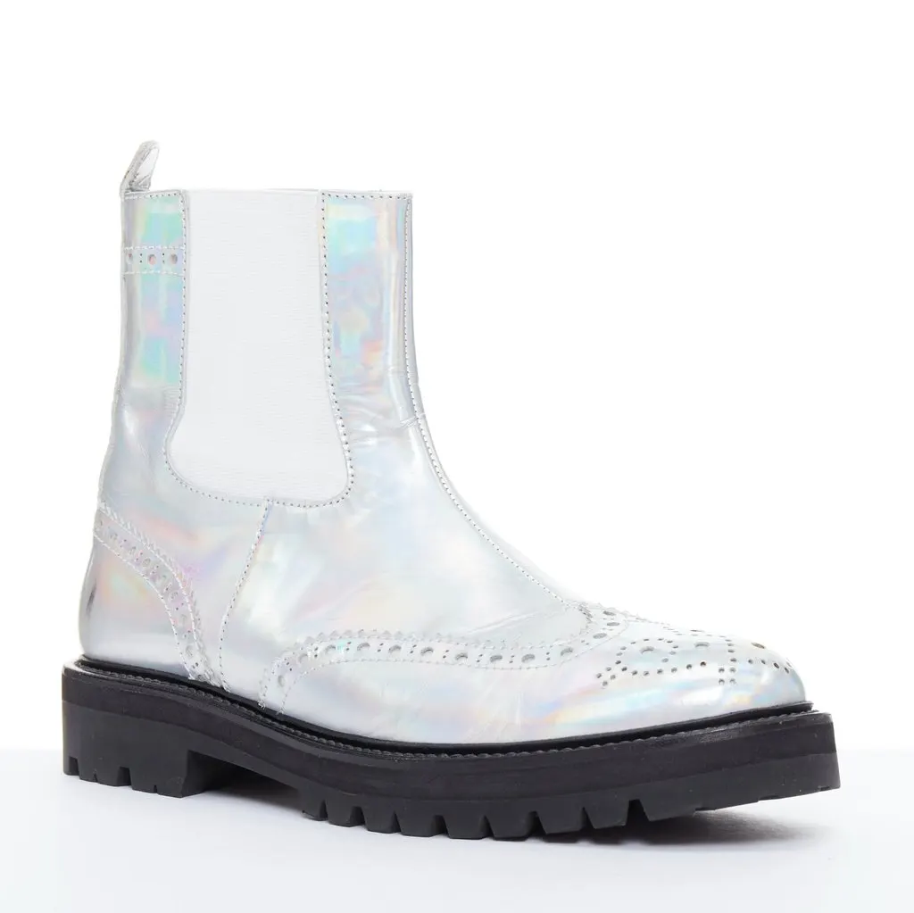JUUN.J Crystal Eyelet Tall Boots Silver Fair - Back View