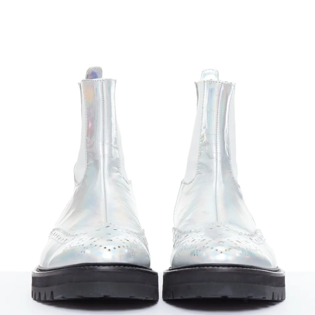 JUUN.J Crystal Eyelet Tall Boots Silver Fair - Inside View