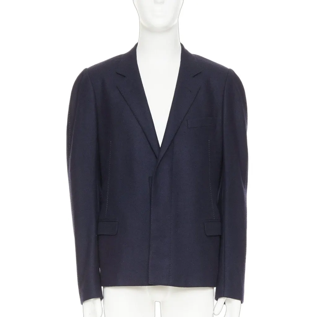 Lanvin Navy Wool Jacket Navy Wool Very good - Front View