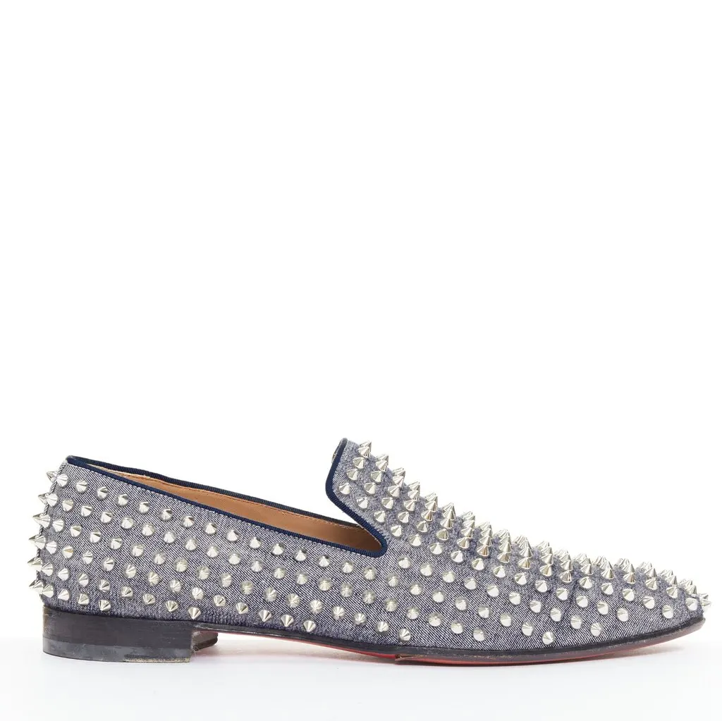 Christian Louboutin Dandelion Spikes Blue Denim Good - Front View