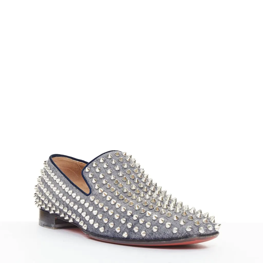 Christian Louboutin Dandelion Spikes Blue Denim Good - Inside View