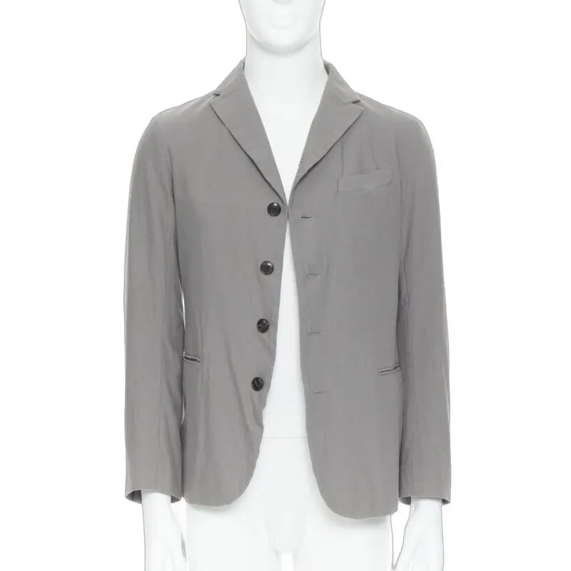 Arts & Science Grey Four Button Blazer Grey Cotton Never worn - Front View