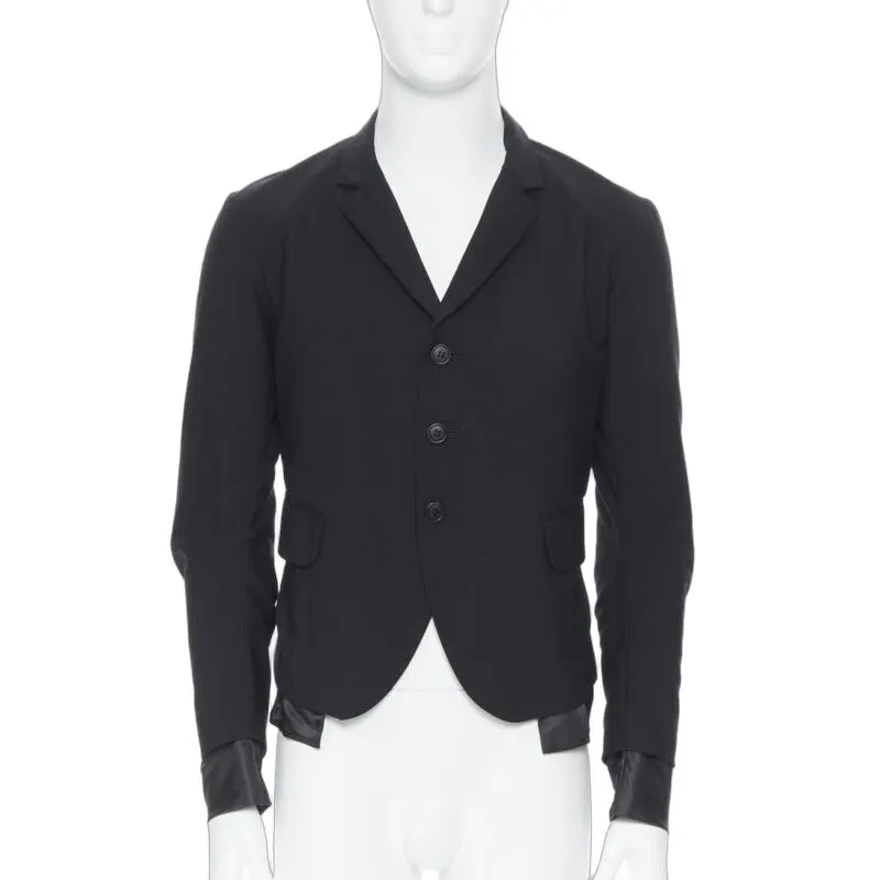 CHRISTOPHE NEMETH Black Layered Blazer Black Wool Never worn - Front View