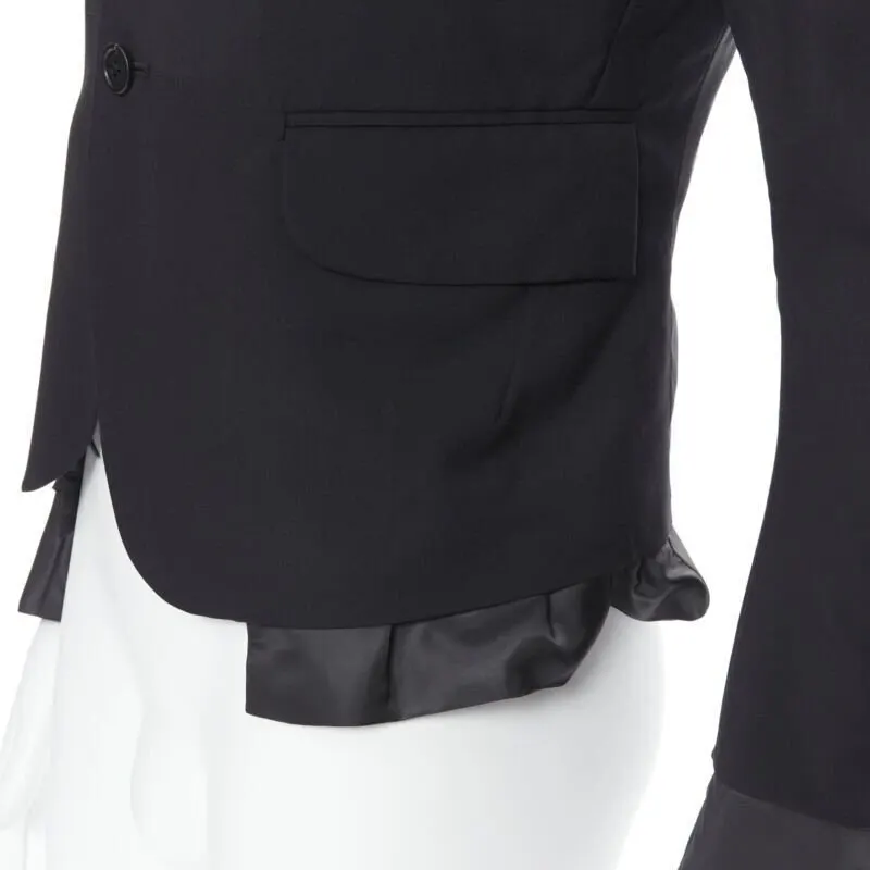 CHRISTOPHE NEMETH Black Layered Blazer Black Wool Never worn - Back View