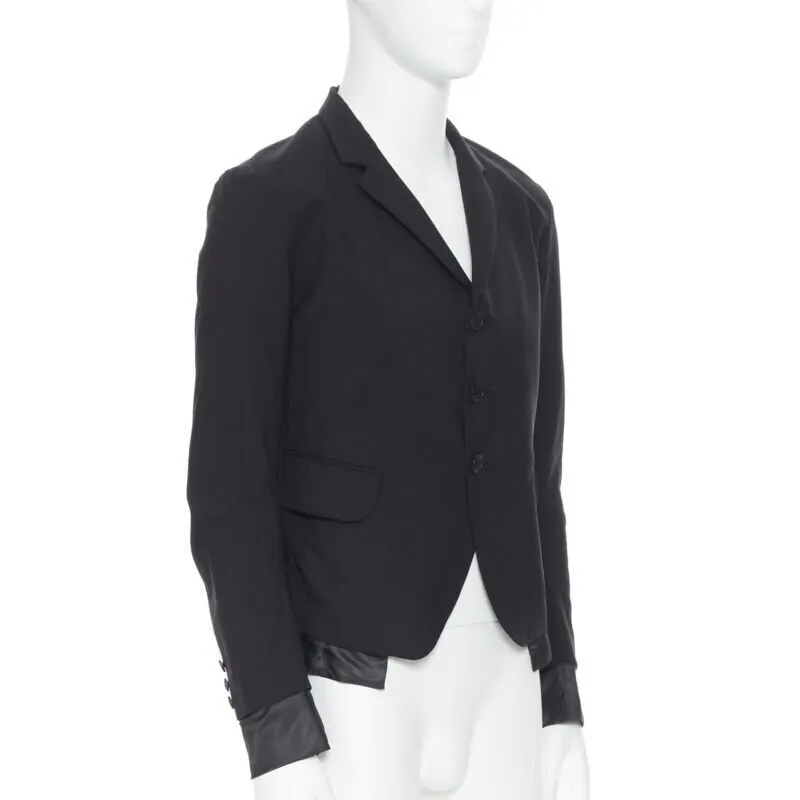 CHRISTOPHE NEMETH Black Layered Blazer Black Wool Never worn - Inside View