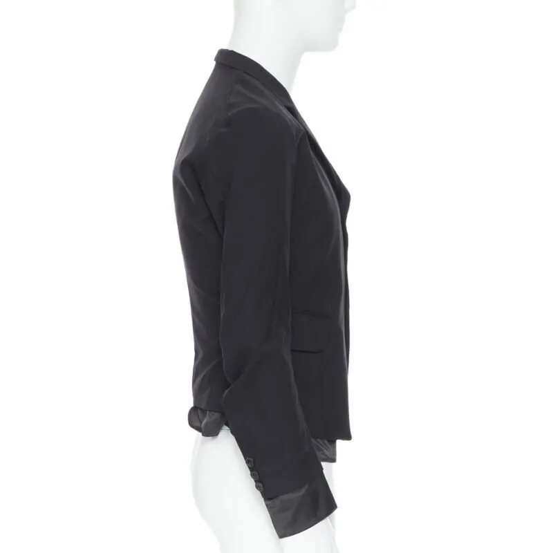 CHRISTOPHE NEMETH Black Layered Blazer Black Wool Never worn - Model View