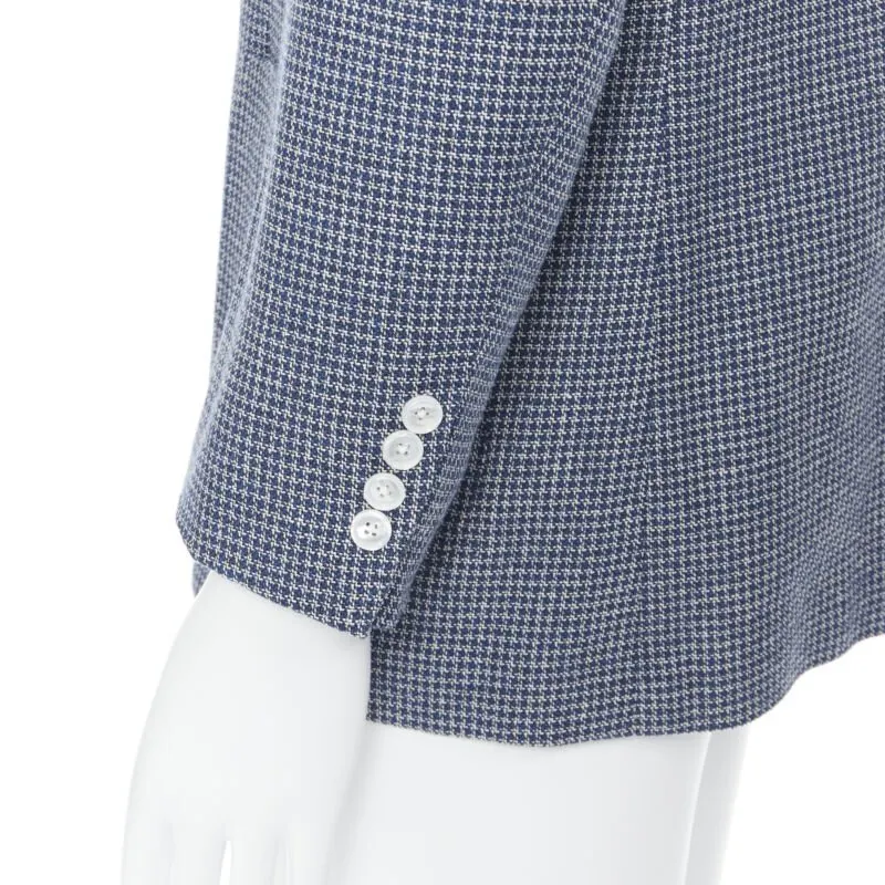 Tomorrowland Check blazer Blue Wool Never worn - Back View