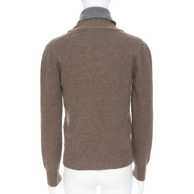 HACKETT LONDON Toggle Pullover Sweater Brown Wool Never worn - Box View