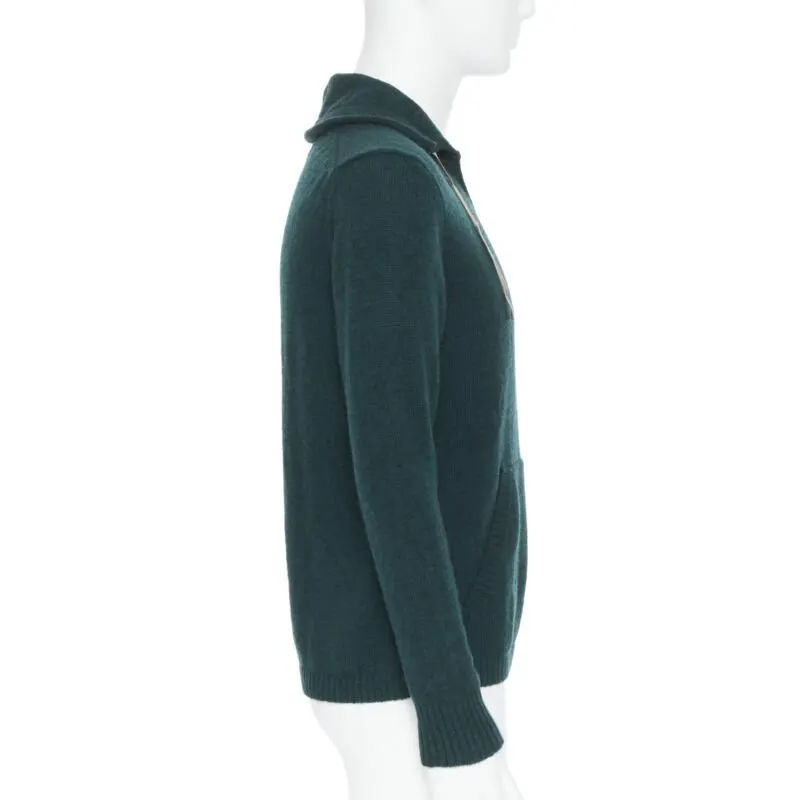 Undercover Ribbon Pullover Sweater Green Wool Never worn - Model View