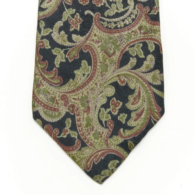 Dior Paisley Print Tie Navy Silk Very good - Back View