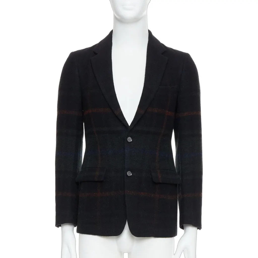 Tomorrowland Tartan Degrade Blazer Black Wool Never worn - Front View