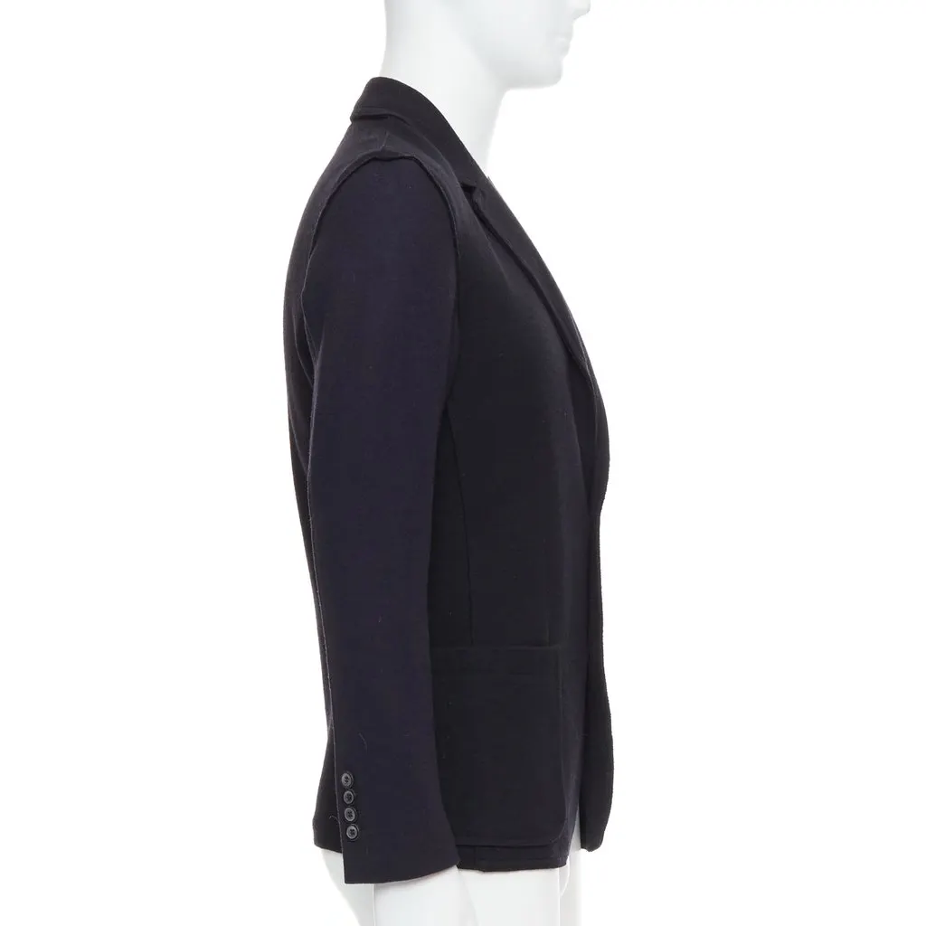 Lanvin Black Bicolour Blazer Black Wool Never worn - Model View