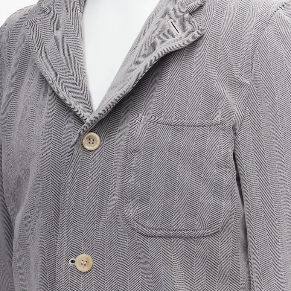 Comme Des Garcons Grey Crinkle Blazer Grey Polyester Fair - Back View