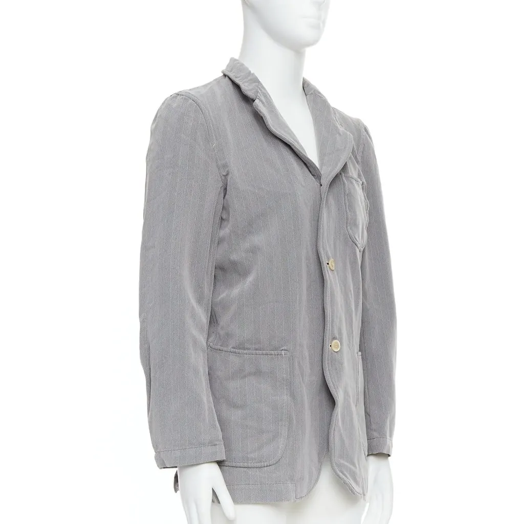 Comme Des Garcons Grey Crinkle Blazer Grey Polyester Fair - Inside View