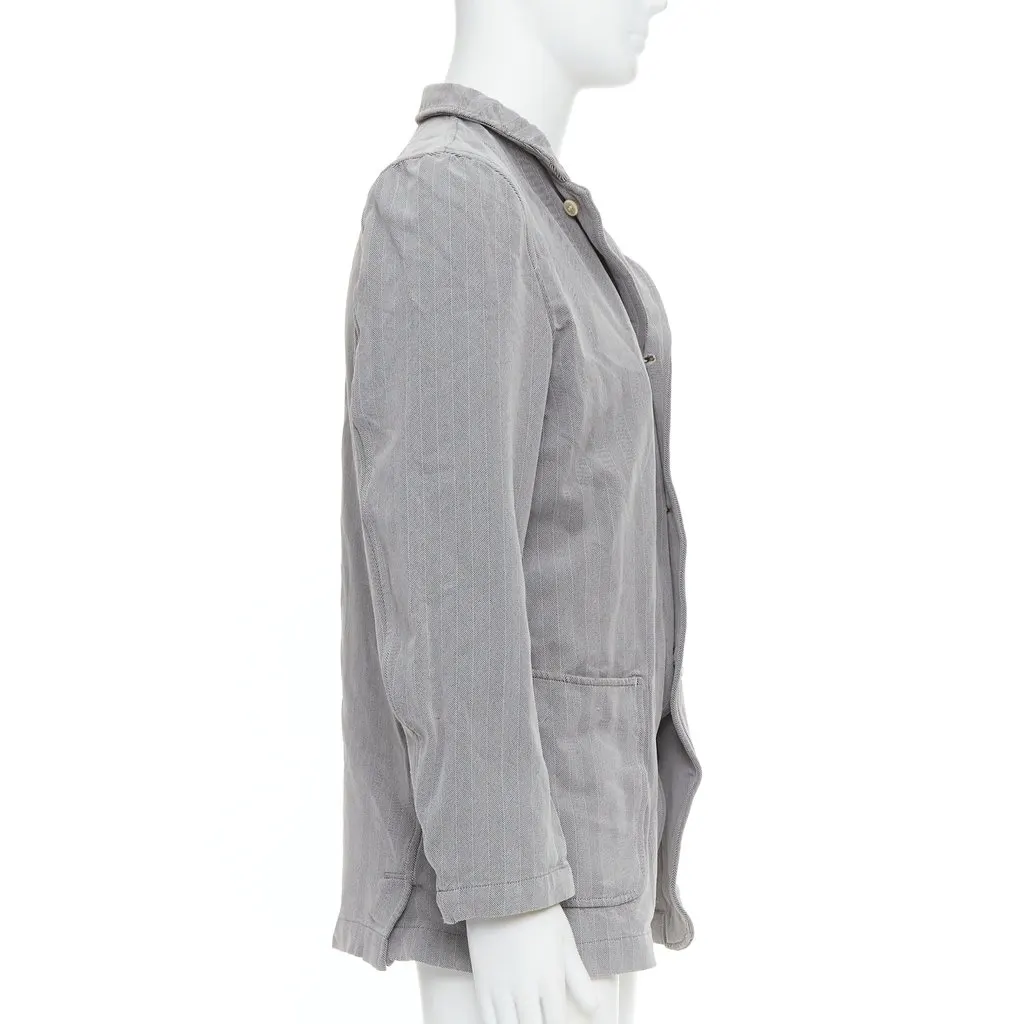 Comme Des Garcons Grey Crinkle Blazer Grey Polyester Fair - Model View