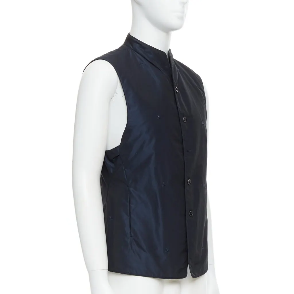 Shiatzy Chen Padded Coin Vest Navy Polyester Good - Inside View