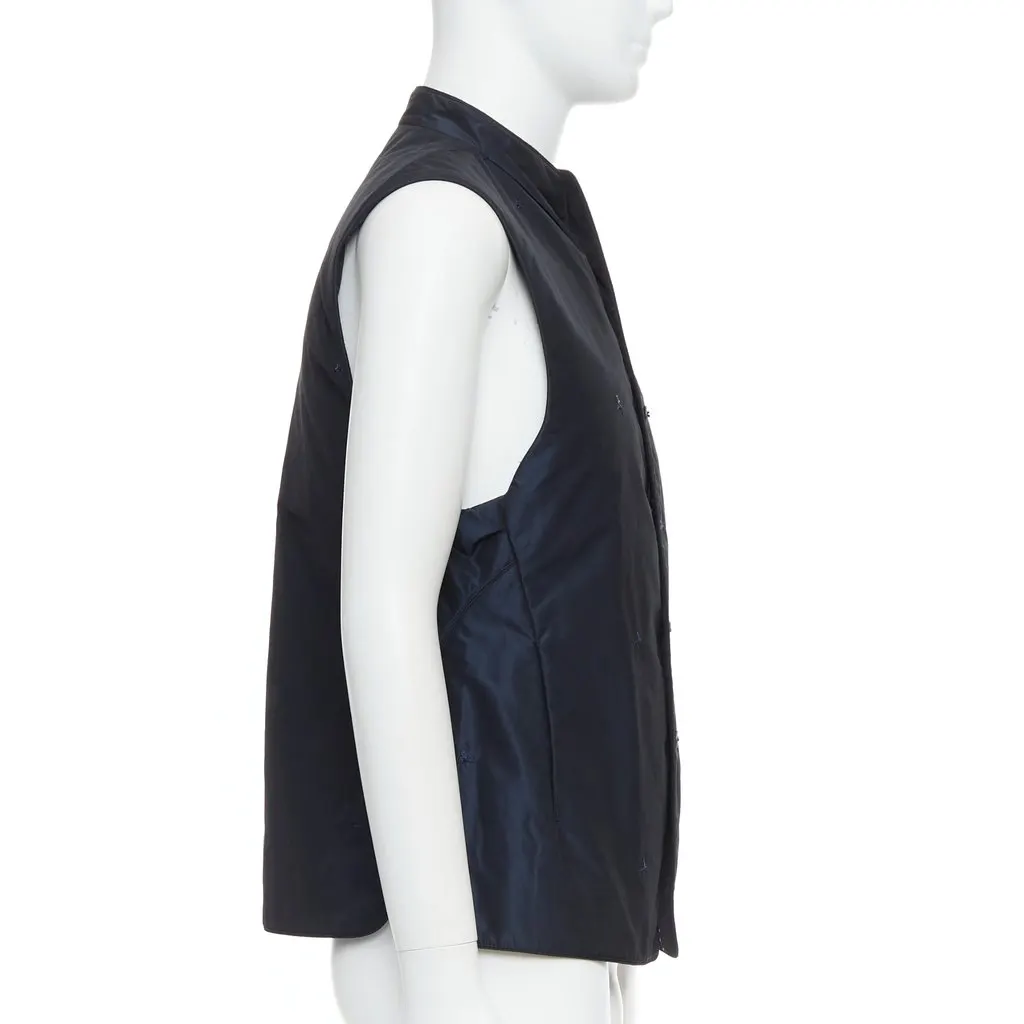 Shiatzy Chen Padded Coin Vest Navy Polyester Good - Model View