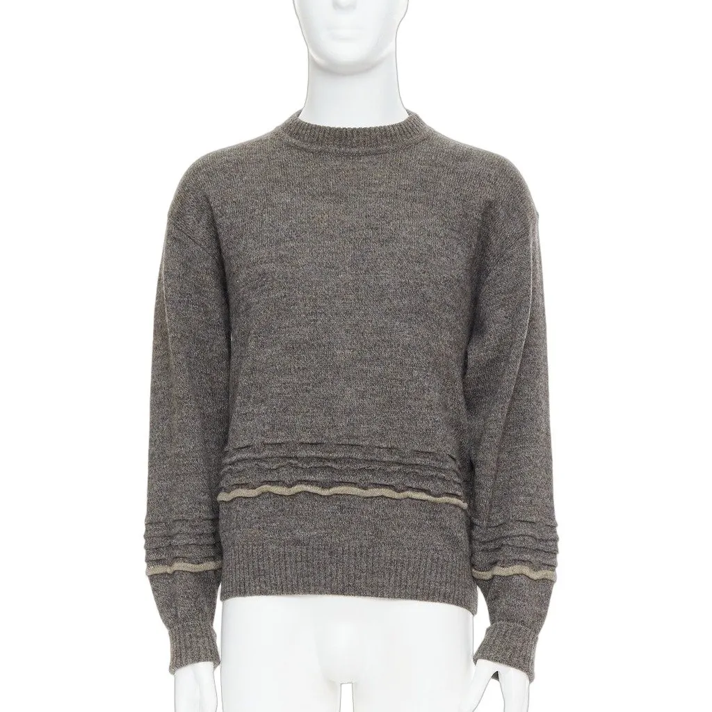 Giorgio Armani Applique Crew Sweater Grey Never worn - Front View