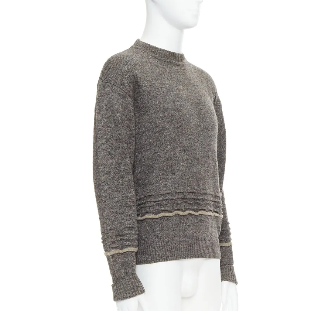 Giorgio Armani Applique Crew Sweater Grey Never worn - Inside View