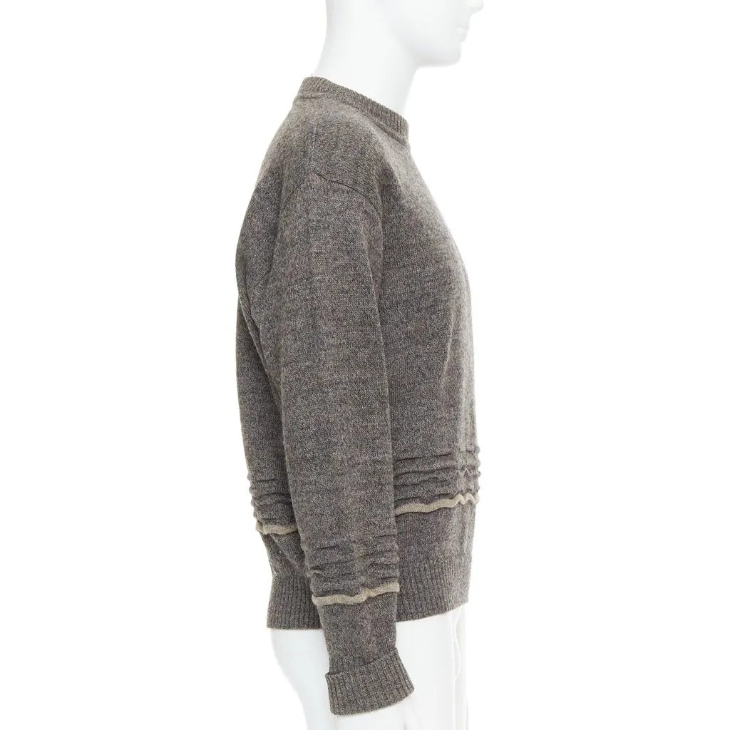 Giorgio Armani Applique Crew Sweater Grey Never worn - Model View