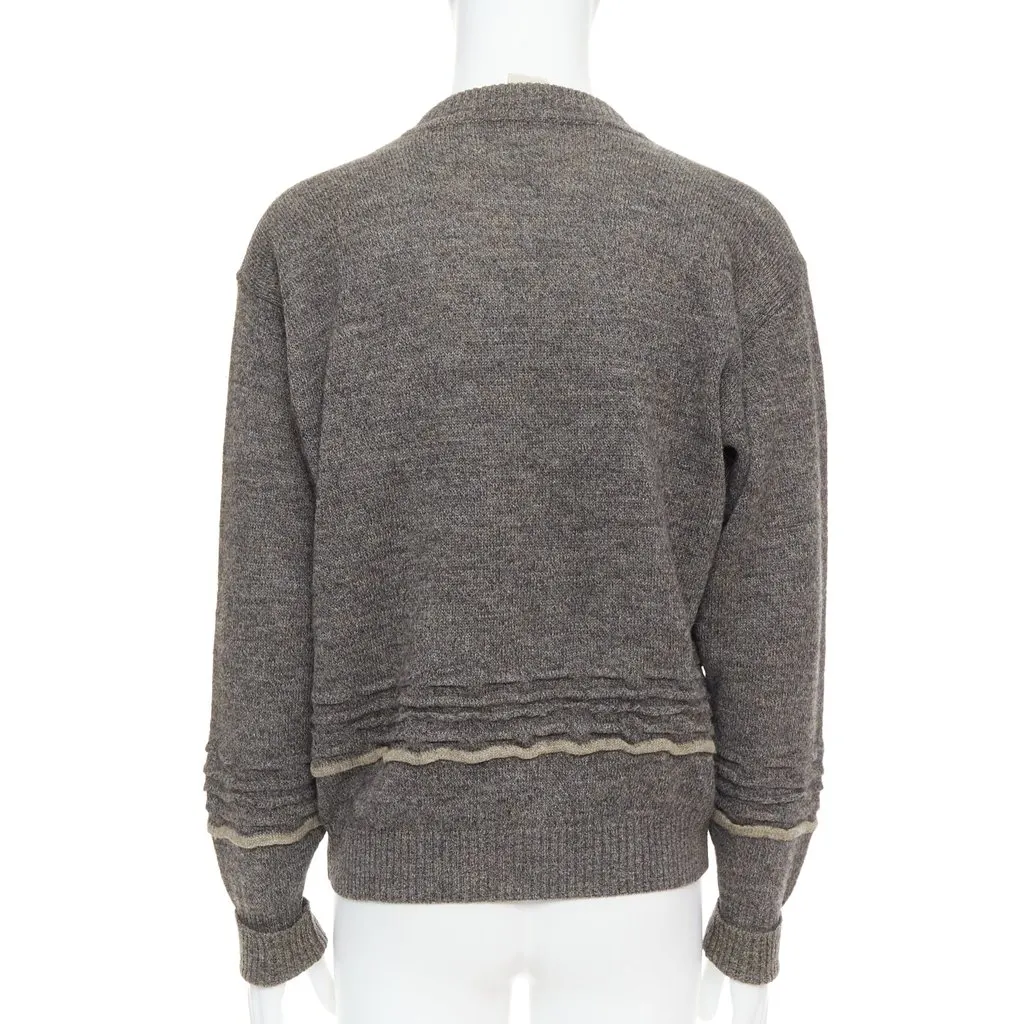 Giorgio Armani Applique Crew Sweater Grey Never worn - Box View