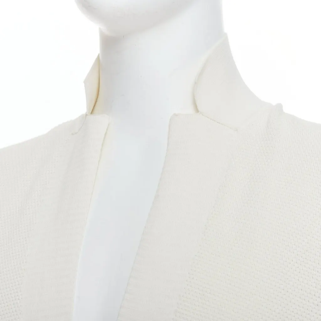 Lanvin Cream Skinny Lapel Blazer Ecru Cotton Good - Back View