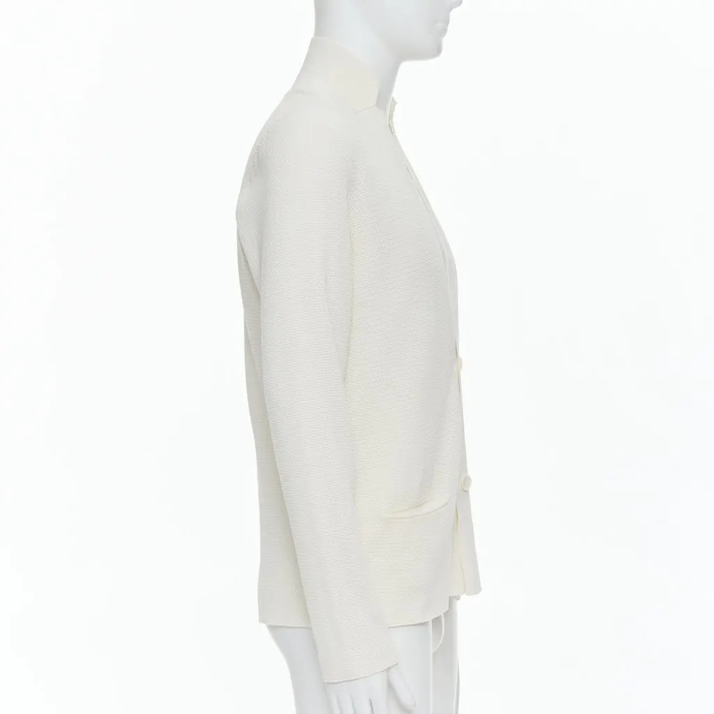 Lanvin Cream Skinny Lapel Blazer Ecru Cotton Good - Model View