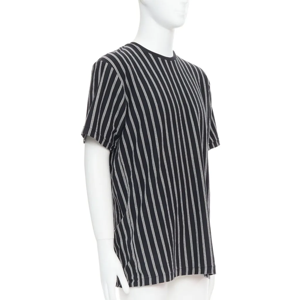 Yohji Yamamoto Vertical Stripe Shirt Black Cotton Good - Inside View