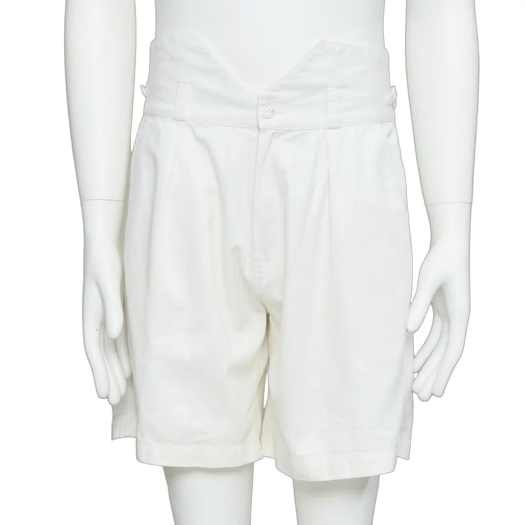 Raf Simons Paperbag Wide Shorts Ecru Cotton Fair - Front View