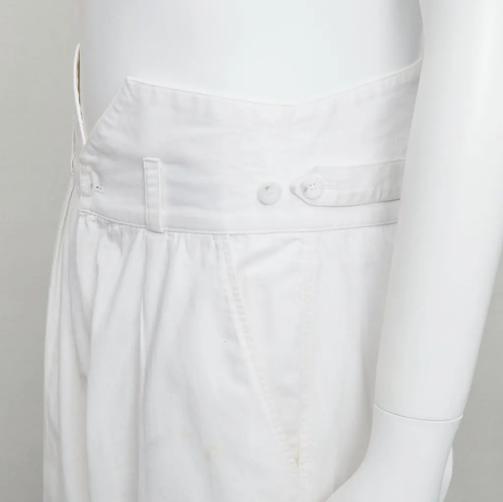 Raf Simons Paperbag Wide Shorts Ecru Cotton Fair - Back View