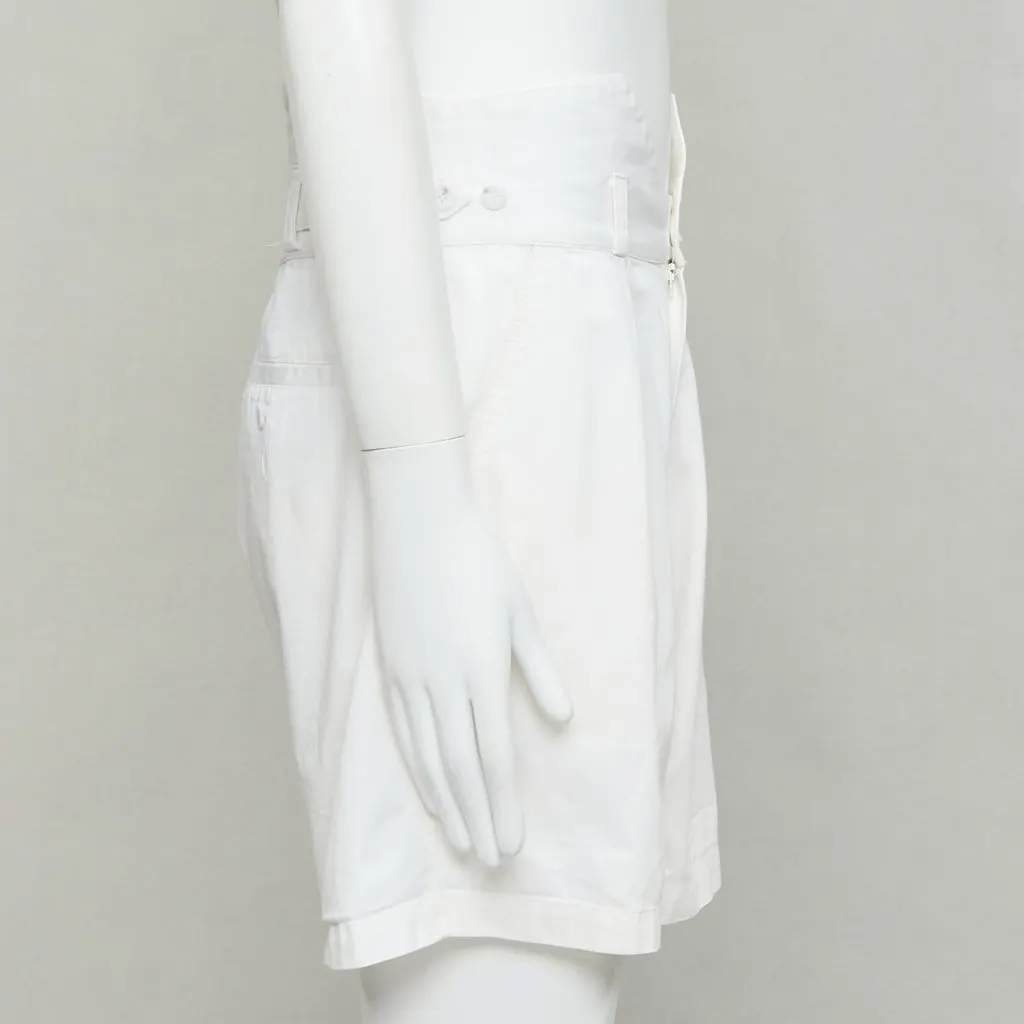 Raf Simons Paperbag Wide Shorts Ecru Cotton Fair - Model View