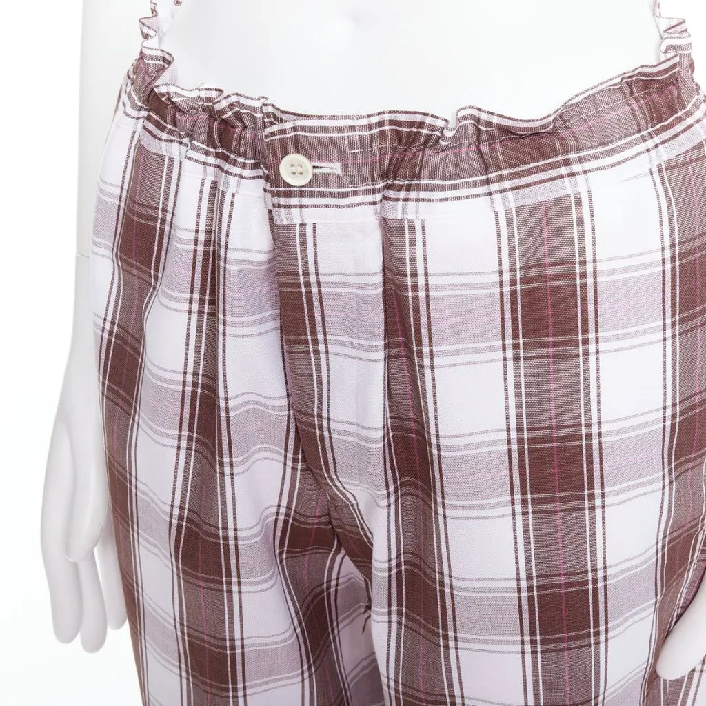 Comme Des Garcons Checkered Tapered Pants Brown Cotton Never worn, with tag - Back View
