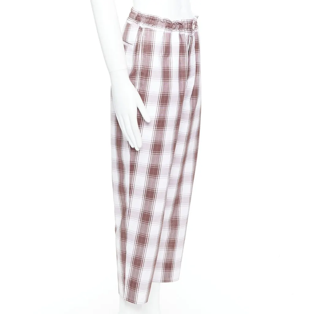 Comme Des Garcons Checkered Tapered Pants Brown Cotton Never worn, with tag - Inside View