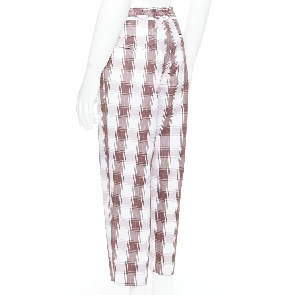Comme Des Garcons Checkered Tapered Pants Brown Cotton Never worn, with tag - Box View